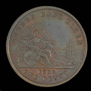 Canada, Banque de Québec, 1 penny : 1852