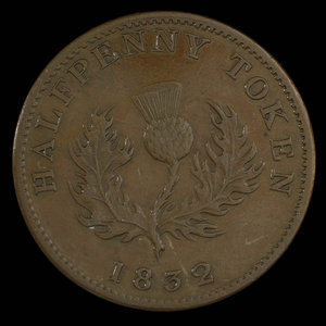 Canada, Province de la Nouvelle-Écosse, 1/2 penny : 1832