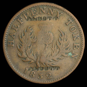 Canada, Province de la Nouvelle-Écosse, 1/2 penny : 1832