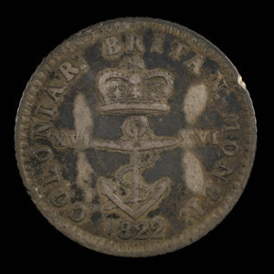 Grande-Bretagne, George IV, 1/16 dollar : 1822