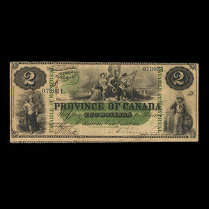 Canada, Province du Canada, 2 dollars : 1 octobre 1866