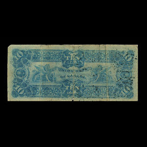 Canada, Union Bank of Canada (The), 10 dollars : 2 août 1886