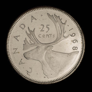Canada, Élisabeth II, 25 cents : 1968