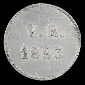 Canada, Vital Raparie (V.R.), aucune dénomination : 1893