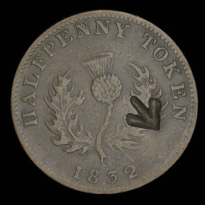 Canada, Province de la Nouvelle-Écosse, 1/2 penny : 1832