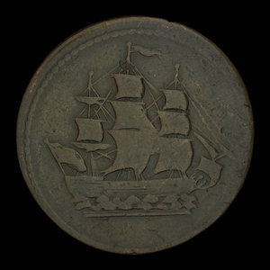 Canada, inconnu, 1/2 penny : 1838