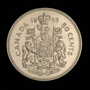 Canada, Élisabeth II, 50 cents : 1968