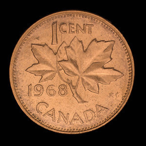 Canada, Élisabeth II, 1 cent : 1968