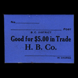 Canada, Compagnie de la Baie d'Hudson, 5 dollars : 1927