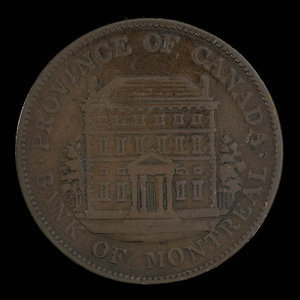 Canada, Banque de Montréal, 1/2 penny : 1842