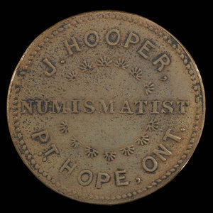 Canada, J. Hooper, aucune dénomination : 1895