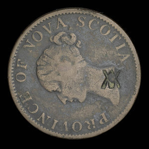 Canada, Province de la Nouvelle-Écosse, 1/2 penny : 1840