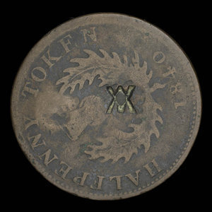 Canada, Province de la Nouvelle-Écosse, 1/2 penny : 1840