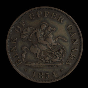 Canada, Bank of Upper Canada (York), 1/2 penny : 1854