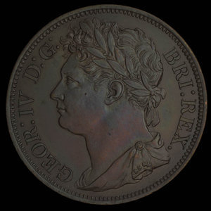 Grande-Bretagne, George IV, 1/50 dollar : 1823