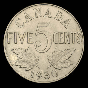 Canada, Georges V, 5 cents : 1930