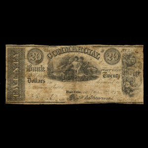 Canada, Commercial Bank of Fort Erie, 20 dollars : 10 janvier 1837
