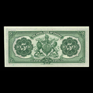 Canada, Banque Royale du Canada, 5 dollars : 3 juillet 1933