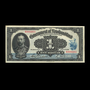 Canada, Gouvernement de Terre-Neuve, 1 dollar : 2 janvier 1920
