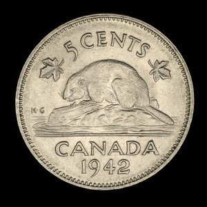 Canada, Georges VI, 5 cents : 1942