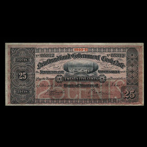 Canada, Gouvernement de Terre-Neuve, 25 cents : 1911