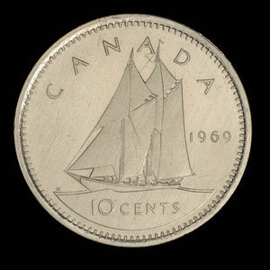 Canada, Élisabeth II, 10 cents : 1969