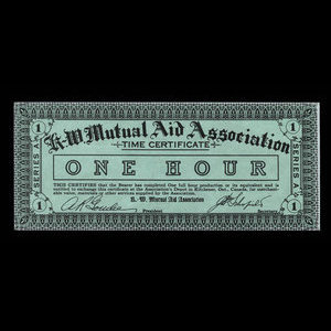 Canada, K.-W. Mutual Aid Association, 1 heure : 1935