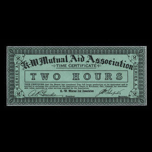 Canada, K.-W. Mutual Aid Association, 2 heures : 1935
