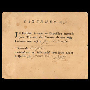 Canada, Administration coloniale française, 30 sols : 1 mars 1754