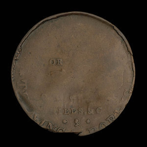 Canada, inconnu, 1/2 penny : 1838