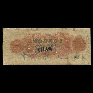 Canada, Banque de Montréal, 5 dollars : 2 janvier 1857