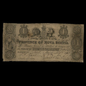 Canada, Province de la Nouvelle-Écosse, 1 livre(anglaise) : 1 mai 1848