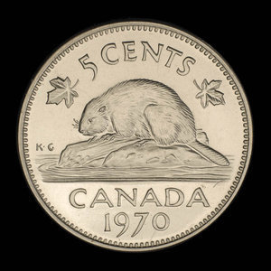 Canada, Élisabeth II, 5 cents : 1970
