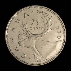 Canada, Élisabeth II, 25 cents : 1970