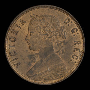 Canada, Victoria, 1 cent : 1865