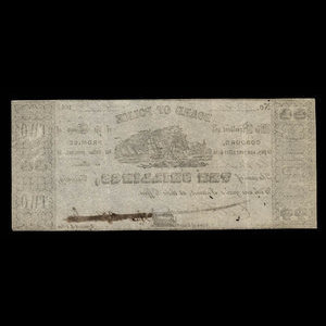 Canada, Cobourg Board of Police, 2 dollars : 26 décembre 1848
