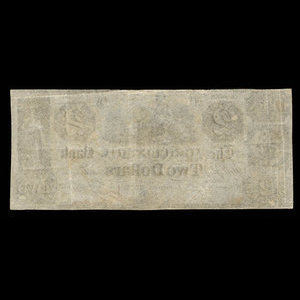 Canada, Agricultural Bank (Montréal), 2 dollars : 7 juin 1843