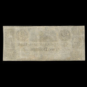 Canada, Agricultural Bank (Montréal), 2 dollars : 7 juin 1843