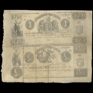 Canada, Ville de Toronto (Ontario), 1 dollar : 1837