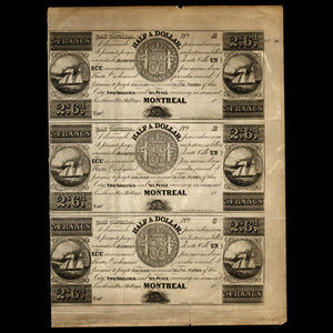 Canada, Jno. Molson (fils), 3 francs : 1838