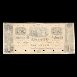 Canada, Banque de Ottawa, 1 dollar : 1838