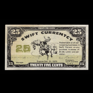 Canada, Chambre de Commerce de Swift Current, 25 cents : 31 décembre 1970