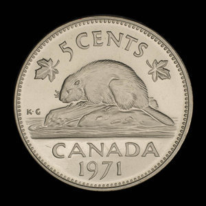 Canada, Élisabeth II, 5 cents : 1971