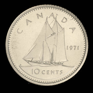 Canada, Élisabeth II, 10 cents : 1971