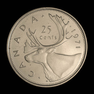 Canada, Élisabeth II, 25 cents : 1971