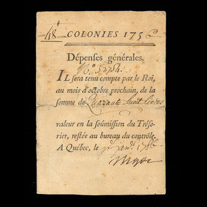 Canada, Administration coloniale française, 48 livres : 1 janvier 1756