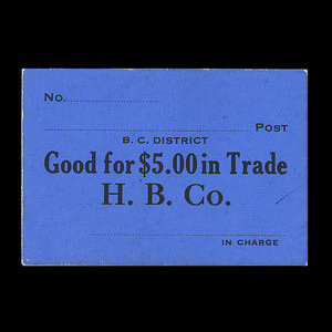 Canada, Compagnie de la Baie d'Hudson, 5 dollars : 1927