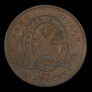 Canada, Banque de Montréal, 1 penny : 1842