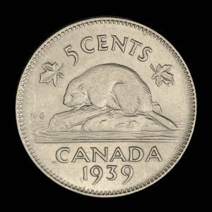 Canada, Georges VI, 5 cents : 1939