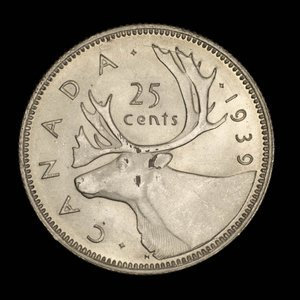 Canada, Georges VI, 25 cents : 1939